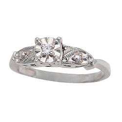 $999 Genuine 0.05 ct Diamond Women's Ring 14K