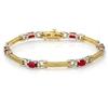Image 1 : $4,400 Genuine 4.12 ct Ruby & Diamond Bracelet 14K