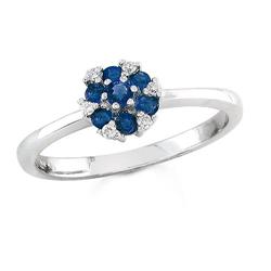 $1,399 Genuine 0.40 ct Diamond & Sapphire Ring 14K