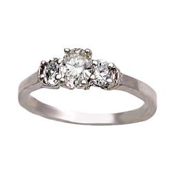 $5,999 Genuine 0.80ct 3Stone Diamond Engagement Ring18k