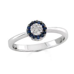 $1,599 Genuine 0.20 ct Sapphire Diamond Ring 14K Gold