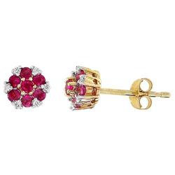 $1,499 Genuine 0.50ct Diamond & Ruby Earrings 14K
