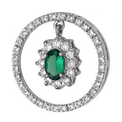 $1,890 Genuine 0.94 ct Emerald & Diamond Pendant 14K