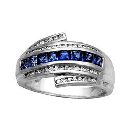 $1,699 Genuine 1.53 ct Diamond & Sapphire Ring 14K