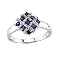 $2,199 Genuine 0.90 ct Diamond & Sapphire Ring 14K