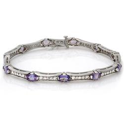 $10,500 Genuine 5.99ct Tanzanite & Diamond Bracelet 14K