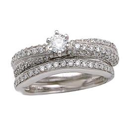 $5,900 Genuine 1.25 ct Diamond Wedding Set 14K