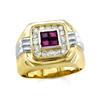 Image 1 : $5,999 Genuine 1.25 ct Diamond & Ruby Men's Ring 14K