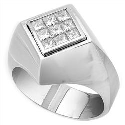 $6,100 Genuine 0.86ct Men's Diamond Ring 14K Gold