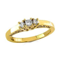 $1,999 Genuine 0.25 ct 3 Stone Diamond Engagement Ring