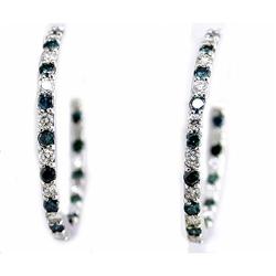 $4,999 Genuine 2.75ct Blue & White Diamond Earrings 14K