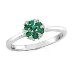 $1,399 Genuine 0.40 ct Diamond & Emerald Ring 14K