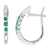 Image 1 : $1,399 Genuine 0.20ct Diamond & Emerald Earrings 14K