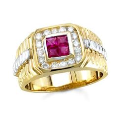 $4,999 Genuine 1.25 ct Diamond & Ruby Men's Ring 14K