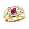 Image 1 : $4,999 Genuine 1.25 ct Diamond & Ruby Men's Ring 14K