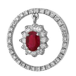 $1,890 Genuine 0.94 ct Ruby & Diamond Pendant 14K Gold