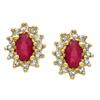 Image 1 : $1,599 Genuine 1.00 ct Diamond & Ruby Earrings 14K