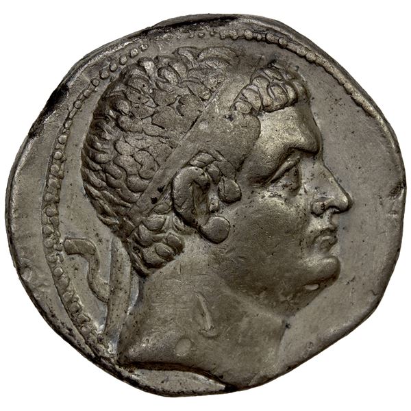 BACTRIA: Euthydemos I, ca. 230-195 BC, AR tetradrachm (16.41g), Mint A (near Aï Khanoum), Fine to VF