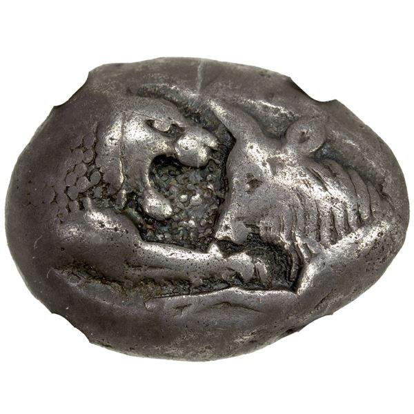 LYDIA: Kroisos, 561-546 BC, AR stater (10.51g), Sardes, NGC graded Fine