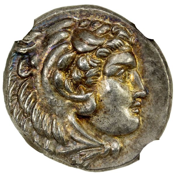 MACEDONIAN KINGDOM: Alexander III, AR drachm, Sardes, 324/3 BC, NGC Choice AU