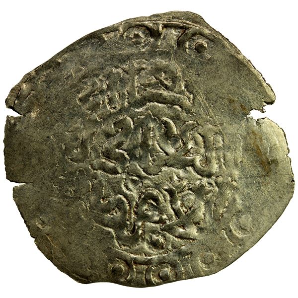ILKHAN: Anonymous Qa'an al-'Adil, ca. 1245-1284, AV dinar (2.58g), NM, ND, crude VF-EF