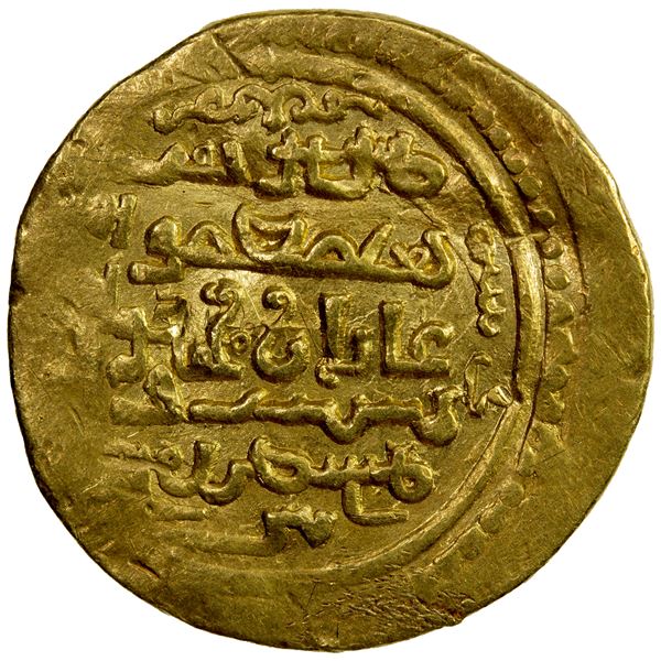 ILKHAN: Ghazan Mahmud, 1295-1304, AV dinar (8.49g), Tabriz, AH700, F-VF