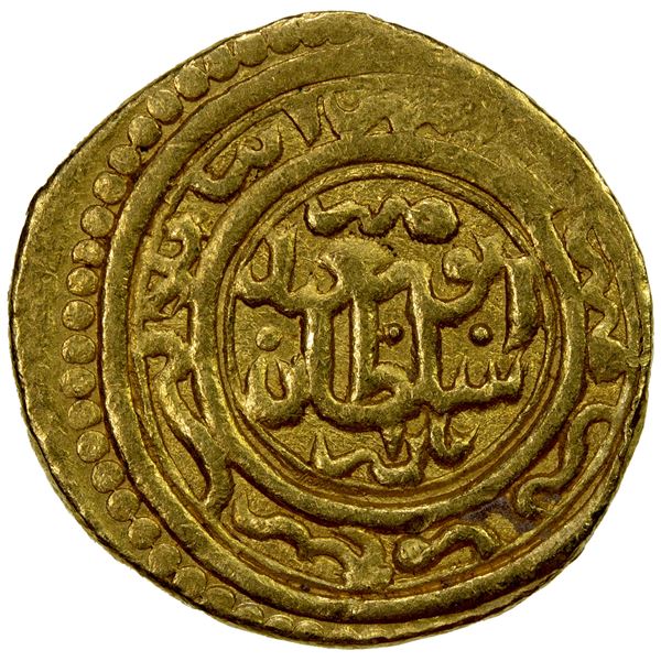ILKHAN: Abu Sa'id, 1316-1335, AV one mithqal (4.20g), Bazar, AH732, attractive VF
