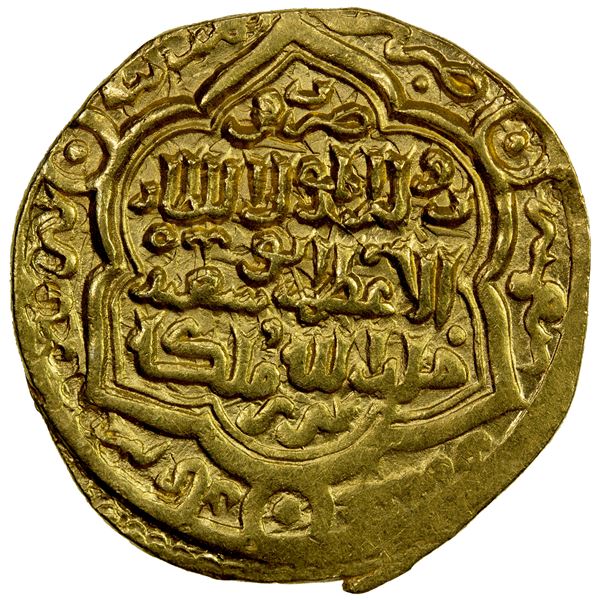 ILKHAN: Abu Sa'id, 1316-1335, AV dinar (8.49g), Madinat Tabriz, AH718, EF