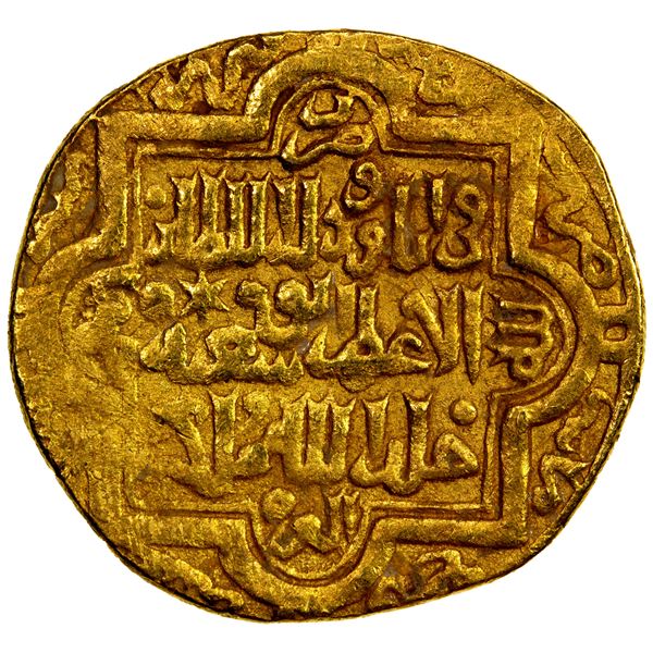 ILKHAN: Abu Sa'id, 1316-1335, AV dinar (8.61g), Madinat Tabriz, AH7xx, VF