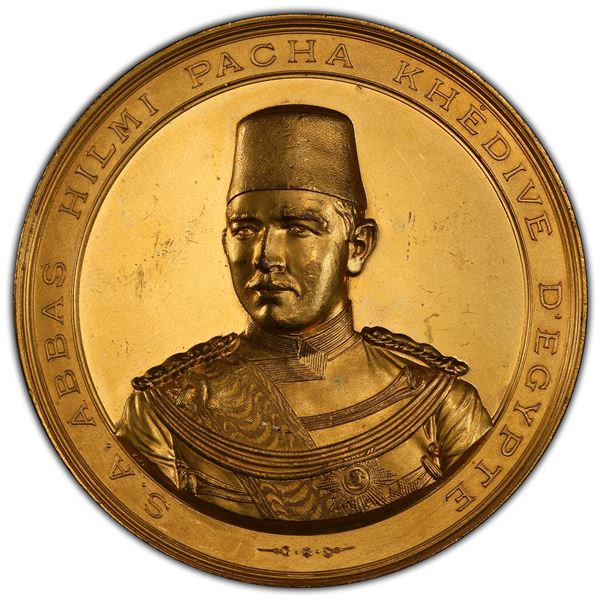 EGYPT: AE medal, 1895, PCGS Specimen 63