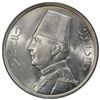 Image 1 : EGYPT: Fuad I, as King, 1922-1936, AR 20 piastres, 1933/AH1352, PCGS MS63