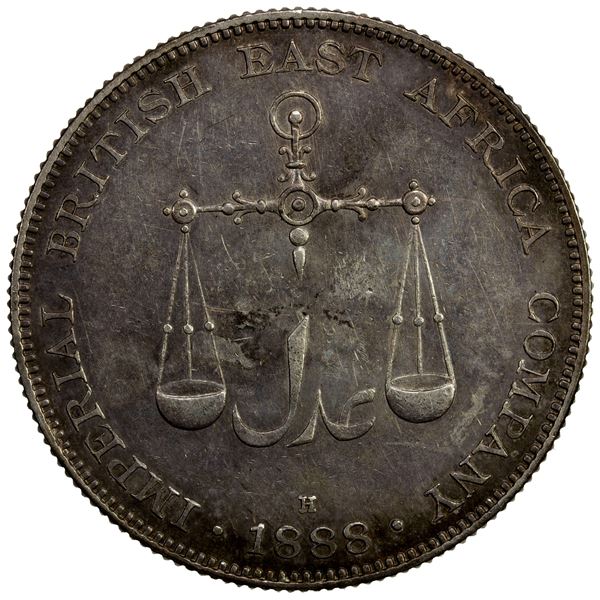 MOMBASA: Victoria, 1837-1900, AR rupee, 1888-H, EF