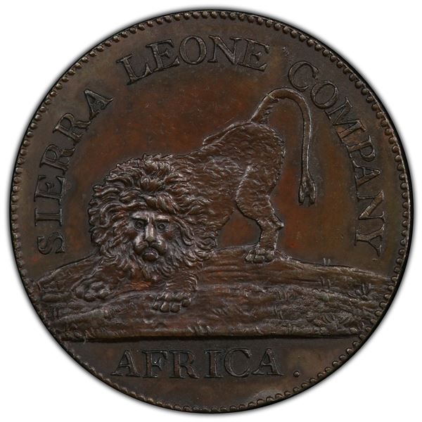 SIERRA LEONE: British Colony, AE cent, 1791, PCGS Proof 63 BN