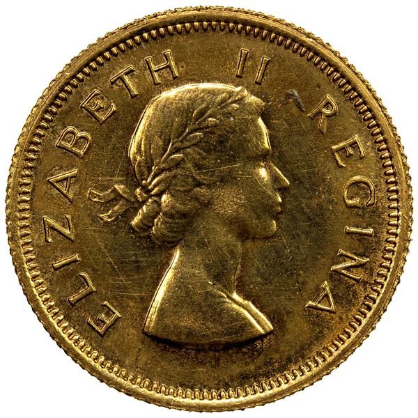 SOUTH AFRICA: Elizabeth II, 1952-, AV ½ pound, 1960, Proof