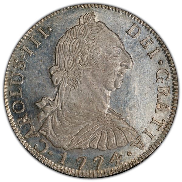 BOLIVIA: Carlos III, 1759-1788, AR 8 reales, 1774-PTS, PCGS MS63