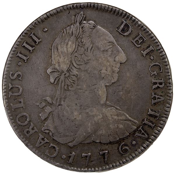 BOLIVIA: Carlos III, 1759-1788, AR 8 reales, 1776, NGC VF30