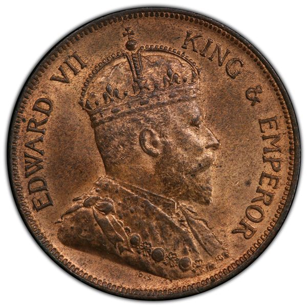 BRITISH HONDURAS: Edward VII, 1901-1910, AE cent, 1904, PCGS MS63 RB