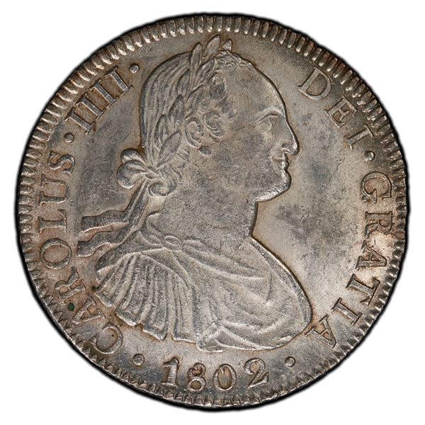 MEXICO: Carlos IV, 1788-1808, AR 8 reales, 1802-Mo, PCGS UNC details