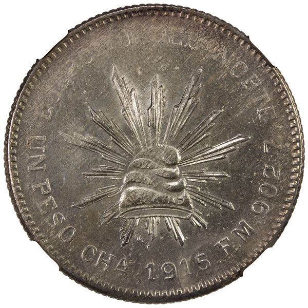 MEXICO: Revolutionary Issue, AR peso, 1915-CHa, NGC MS64