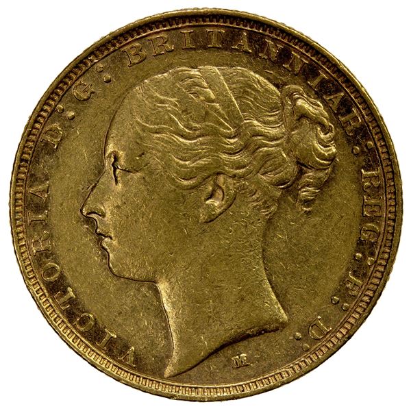 AUSTRALIA: Victoria, AV sovereign, 1887-M, EF