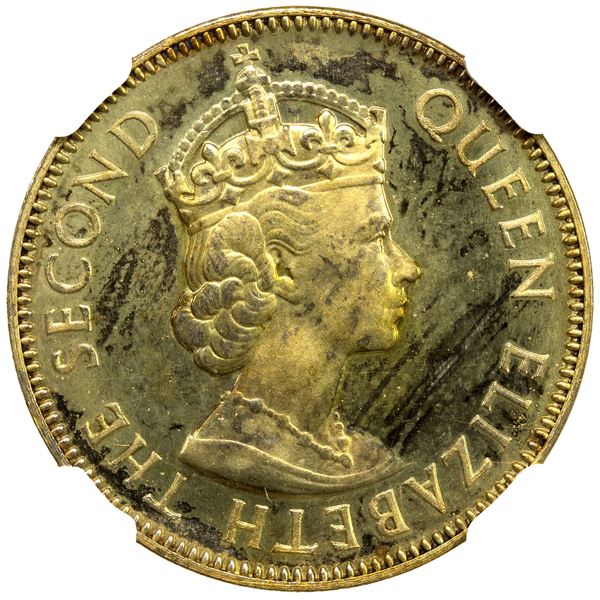 JAMAICA: Elizabeth II, 1932-1963, ½ penny, 1955, NGC Proof 64