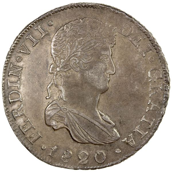 MEXICO: Fernando VII, 1808-1821, AR 8 reales, 1820-Do, EF