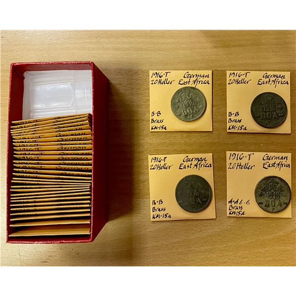 GERMAN EAST AFRICA: LOT of 32 coins