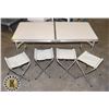Image 1 : 2' X 4' FOLDING TABLE AND FOUR FOLDING STOOLS KIT