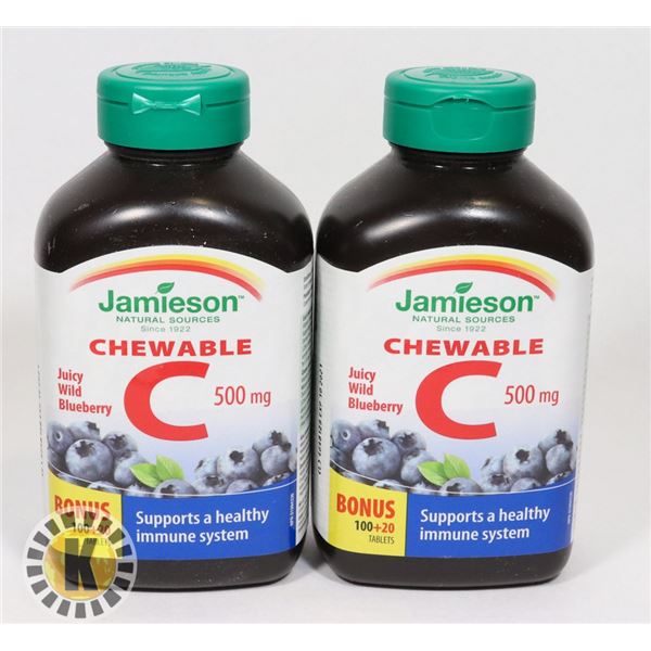 2 JAMIESON CHEWABLE VITAMIN C 500MG 120CAPS