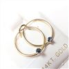 Image 2 : 14K YELLOW GOLD SAPPHIRE HOOP(0.15CT)  EARRINGS