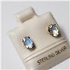 Image 2 : SILVER MOONSTONE EARRINGS, MADE IN CANADA