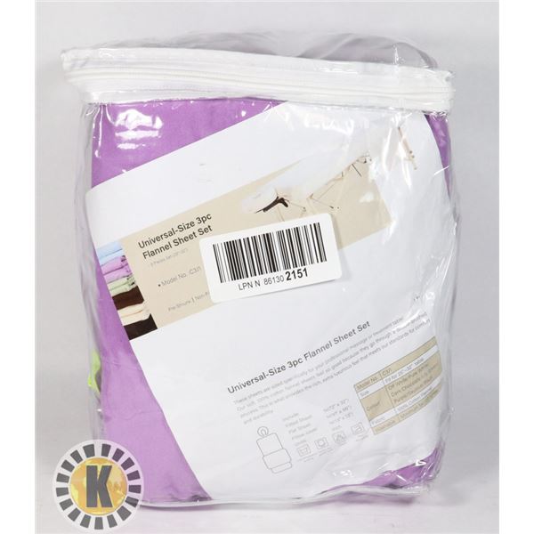 3PC MESSAGE BED FLANNEL SHEET SET