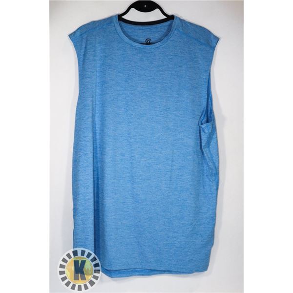 XL SLEEVELESS BLUE EXERCISE TEE