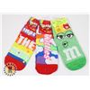 Image 1 : 3 NEW PAIRS OF ASSORTED CANDY THEME WOMEN'S SOCKS